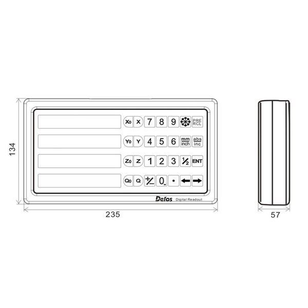 2-Axis Digital Readout (DRO) Delos DS60-2V in Metal Housing