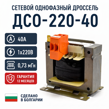 Мережевий однофазний дросель ДСО-220-40 (40 А 1х220В 0,73 мГн) ДСО-220-40 фото