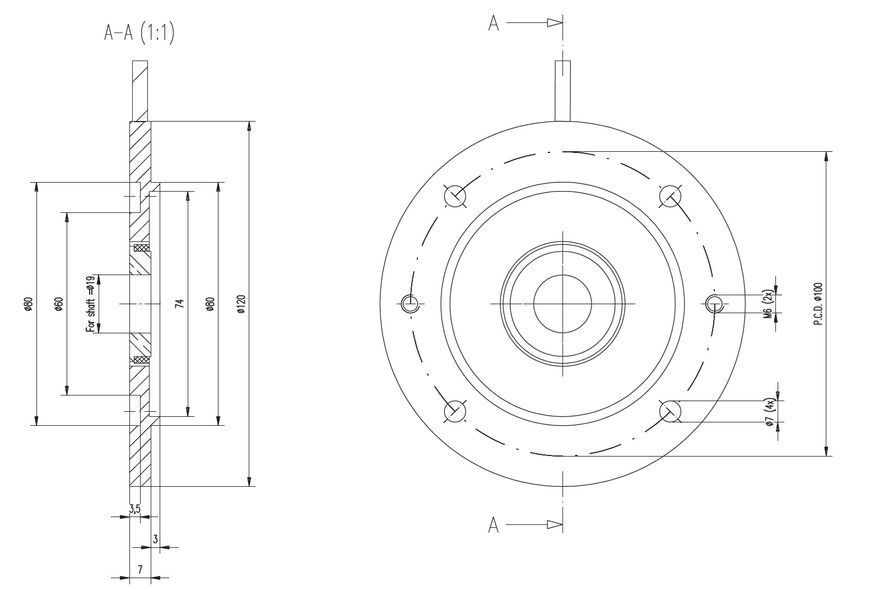 Інкрементальний фланцевий енкодер MIGN+-120-19-5-7-2-IEC-Aluminium MIGN+-120-19-5-7-2-IEC-Aluminium фото